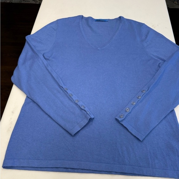 J. McLaughlin Marnie Women’s Sweater Blue V-Neck Long Sleeves Sz XL - Picture 9 of 13